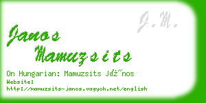 janos mamuzsits business card